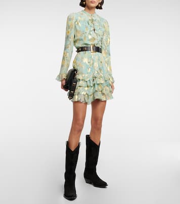 Ruffle-trimmed silk georgette minidress | Etro