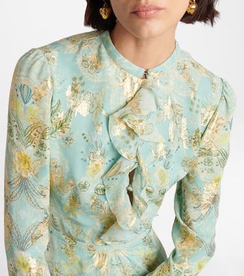 Ruffle-trimmed silk georgette minidress | Etro