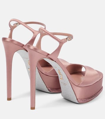 Embellished satin platform sandals | Rene Caovilla