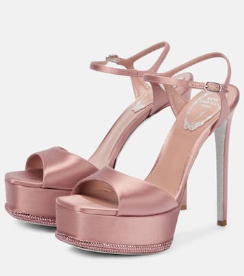 Embellished satin platform sandals | Rene Caovilla