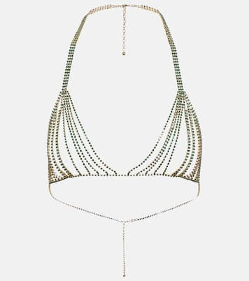 Gem embellished chain bra | Oséree