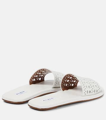 Laser-cut leather mules | Alaïa