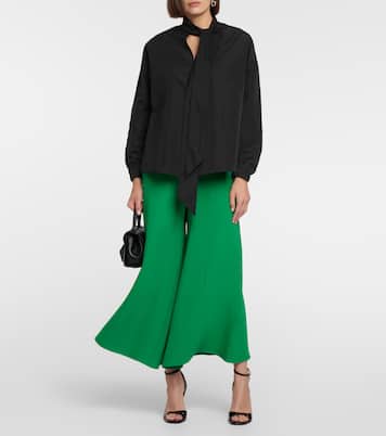 Jupe-culotte à taille mi-haute en soie | Valentino