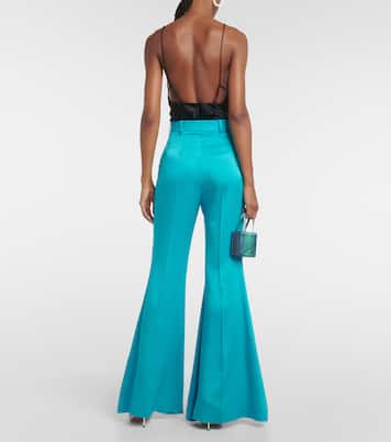 Pantalon flare à taille haute en satin | Nina Ricci