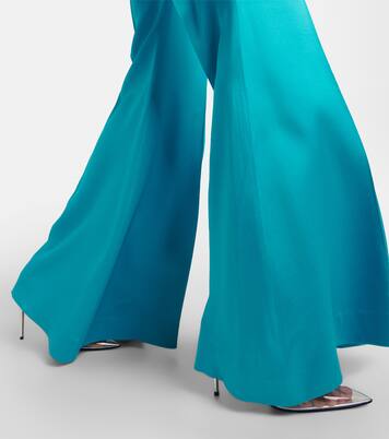 Pantalon flare à taille haute en satin | Nina Ricci
