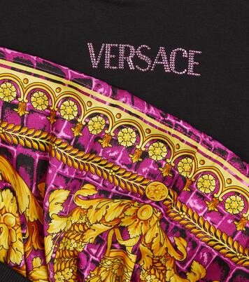 Robe imprimée en coton mélangé à logo | Versace Kids