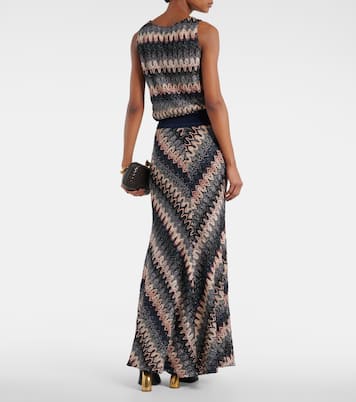 Gonna lunga in maglia lamé a zig-zag | Missoni