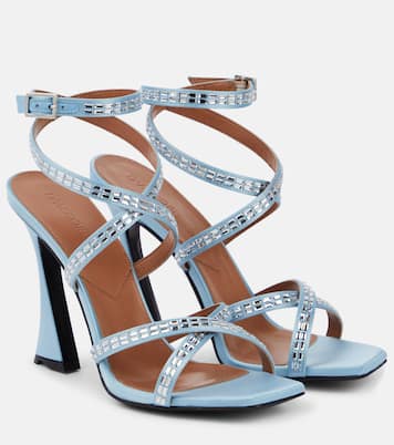 Sandales Carre en satin à ornements | D'Accori