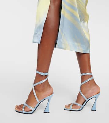 Sandales Carre en satin à ornements | D'Accori