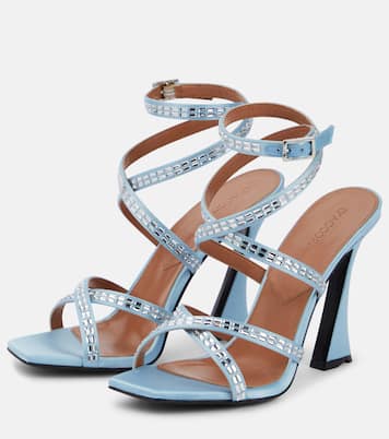 Sandales Carre en satin à ornements | D'Accori