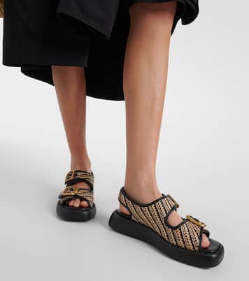 Sandali in tweed con pelle | Tod's