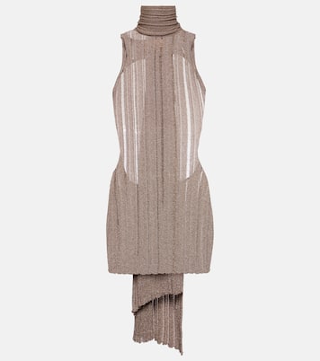 Vestido corto de lamé acanalado  | Aya Muse