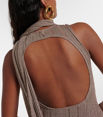 Vestido corto de lamé acanalado  | Aya Muse