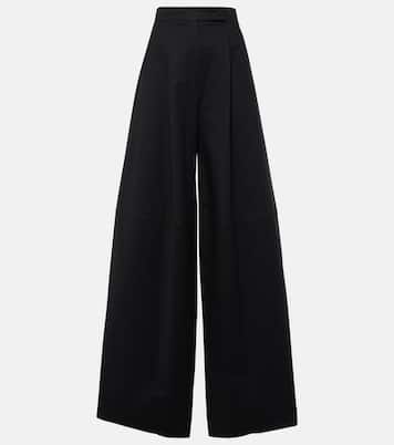 Pleated cotton wide-leg pants | Max Mara