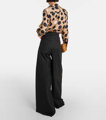 Pleated cotton wide-leg pants | Max Mara