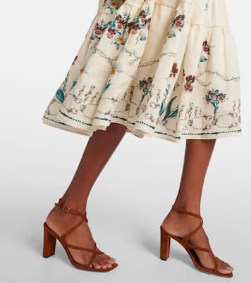 Besticktes Midikleid Lima Florero aus Leinen | Agua by Agua Bendita