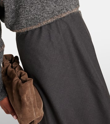 Falda midi de mezcla de lana | Brunello Cucinelli