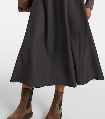 Falda midi de mezcla de lana | Brunello Cucinelli