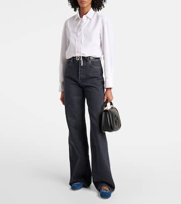 Horsebit GG suede ballet flats | Gucci