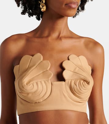 Crop top Coquillage de mezcla de algodón | Adriana Degreas