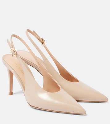 Robbie 85 patent leather slingback pumps | Gianvito Rossi