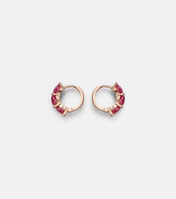 Boucles d'oreilles en or rose 18 ct et rubis | Ileana Makri
