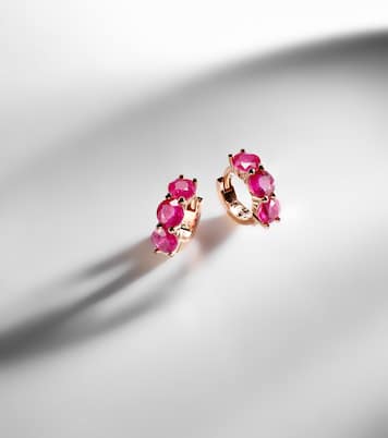 Boucles d'oreilles en or rose 18 ct et rubis | Ileana Makri