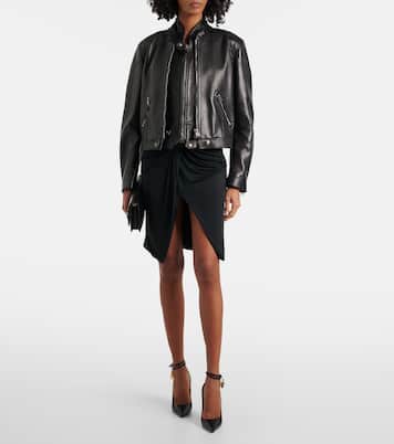 Giacca biker cropped in pelle | Tom Ford
