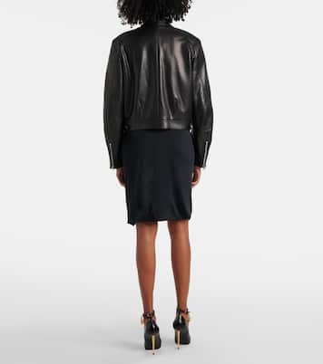 Giacca biker cropped in pelle | Tom Ford
