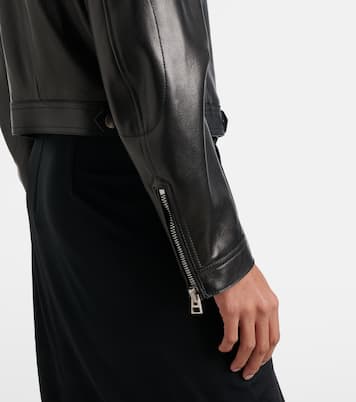 Giacca biker cropped in pelle | Tom Ford