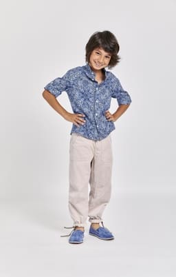 Camicia in cotone con stampa | Brunello Cucinelli Kids