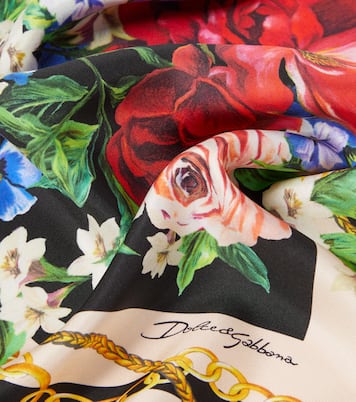 Foulard in twill di seta con stampa | Dolce&Gabbana