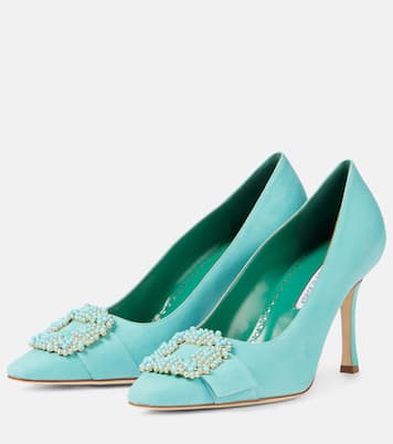 Escarpins Gilboa 90 en daim à ornements | Manolo Blahnik