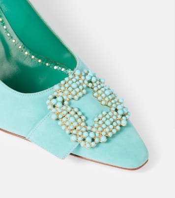 Escarpins Gilboa 90 en daim à ornements | Manolo Blahnik