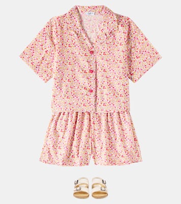 Camicia e shorts in cotone con stampa | Il Gufo