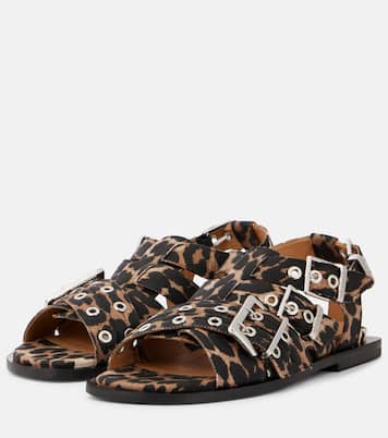 Leopard-print sandals | Ganni