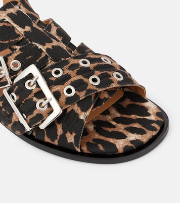Leopard-print sandals | Ganni