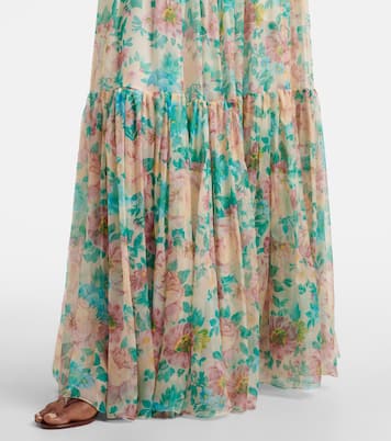 Jupe longue en soie à fleurs | Chloé