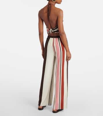 Thistle striped open-back silk satin top | SIR