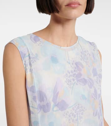 Abito lungo asimmetrico in seta con stampa floreale | Loewe