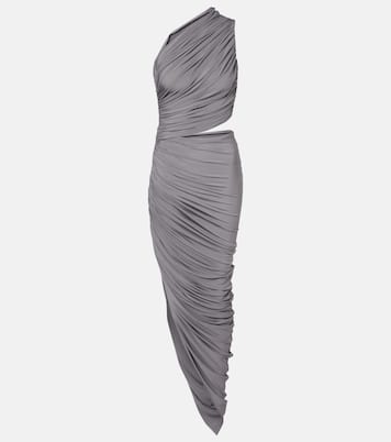 Asymmetric ruched jersey maxi dress | Alaïa