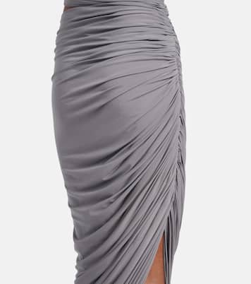 Asymmetric ruched jersey maxi dress | Alaïa