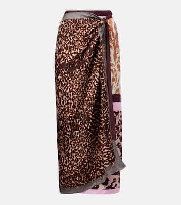 Gonna a portafoglio Scarfy in seta con stampa | Dries Van Noten