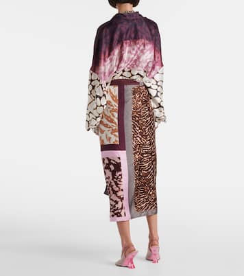 Gonna a portafoglio Scarfy in seta con stampa | Dries Van Noten