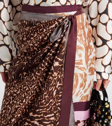 Gonna a portafoglio Scarfy in seta con stampa | Dries Van Noten