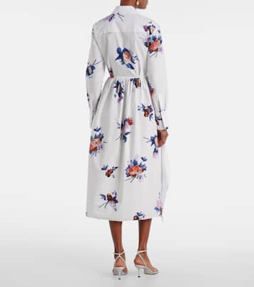 Vestido camisero de popelín de algodón floral | Erdem