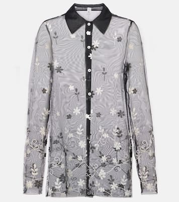 Camisa translúcida bordada | Toteme