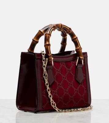 Gucci Diana GG Crystal velvet tote bag | Gucci