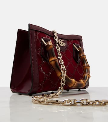 Gucci Diana GG Crystal velvet tote bag | Gucci