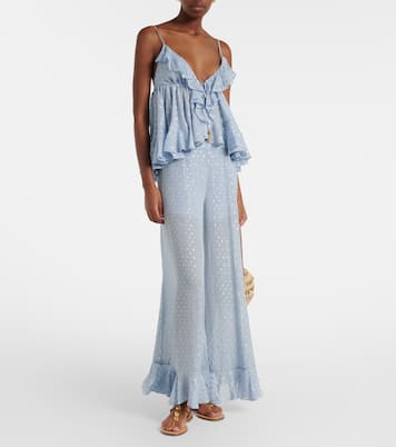 Daylight semi-sheer chiffon wide-leg pants | Zimmermann